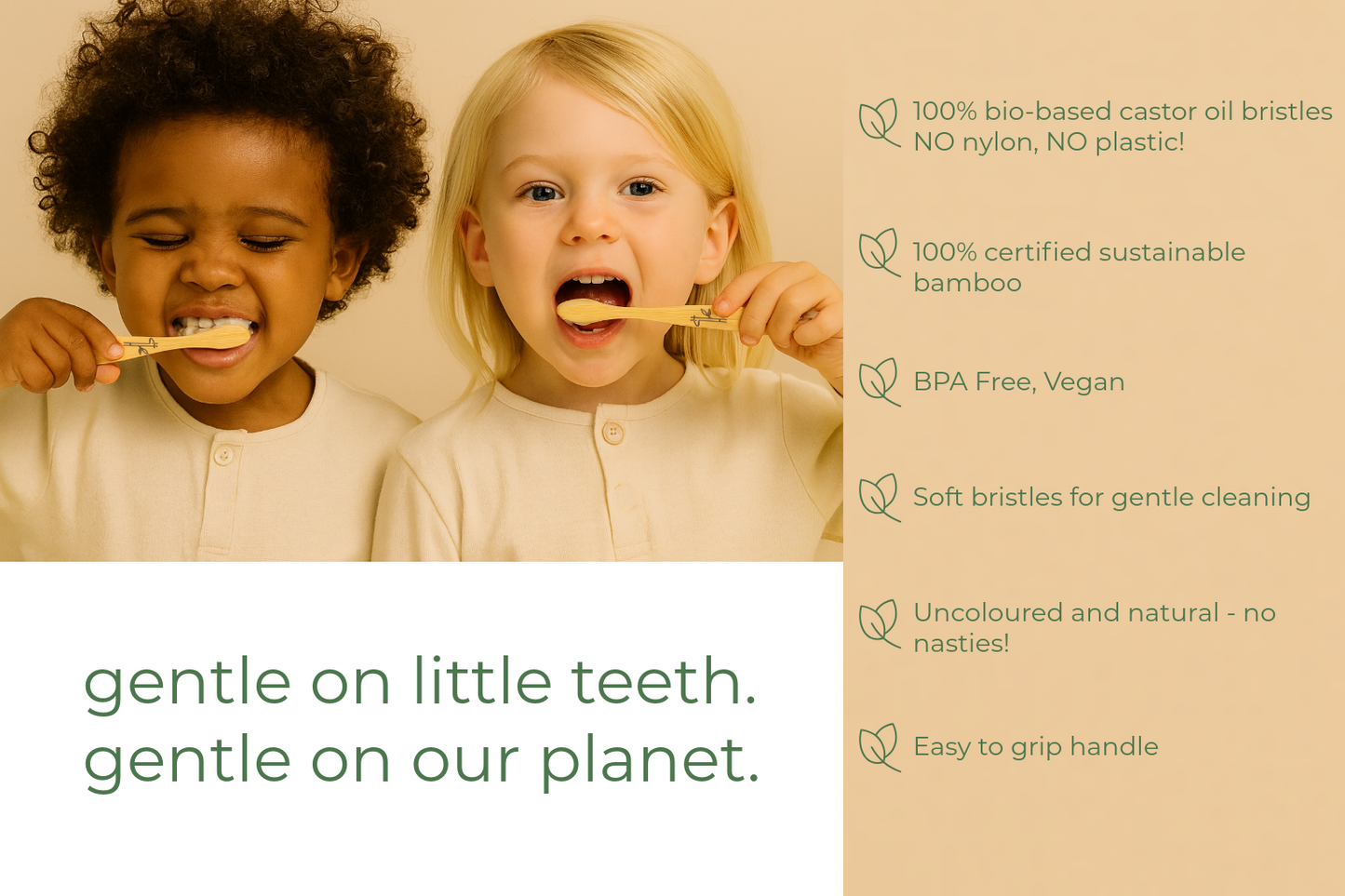 3 pack - organic, zero-plastic toothbrushes