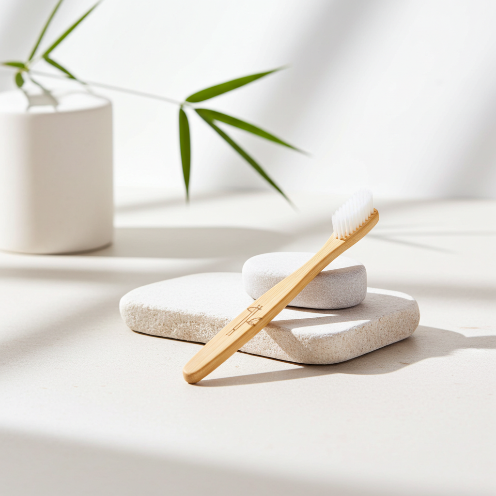 3 pack organic, zero-plastic toothbrush