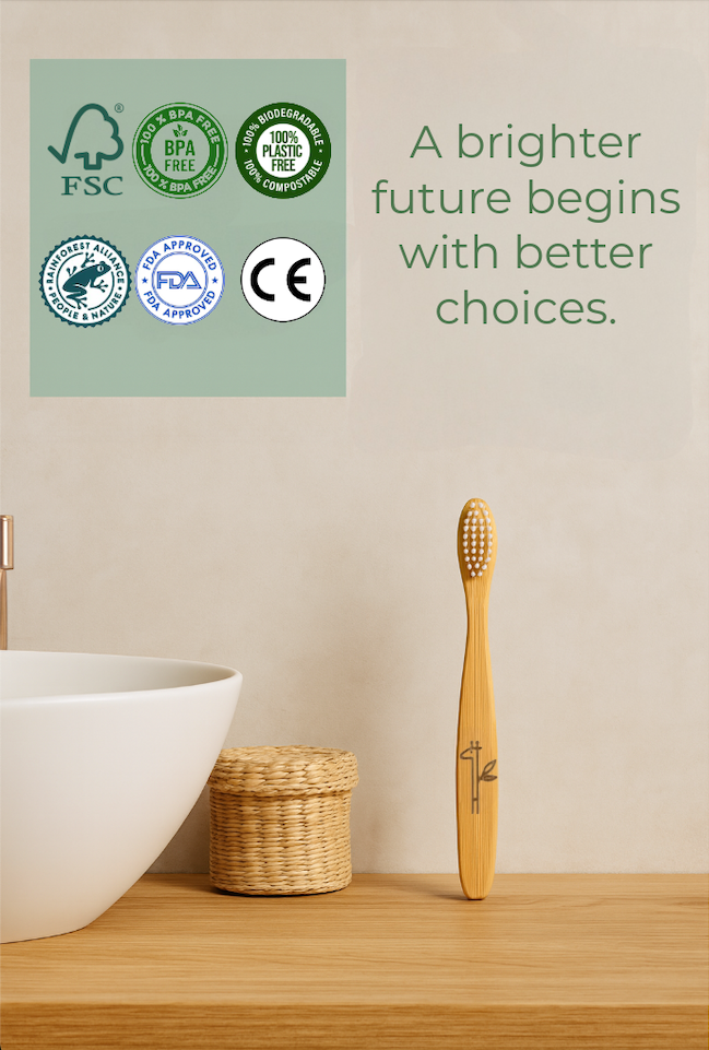 3 pack - organic, zero-plastic toothbrushes